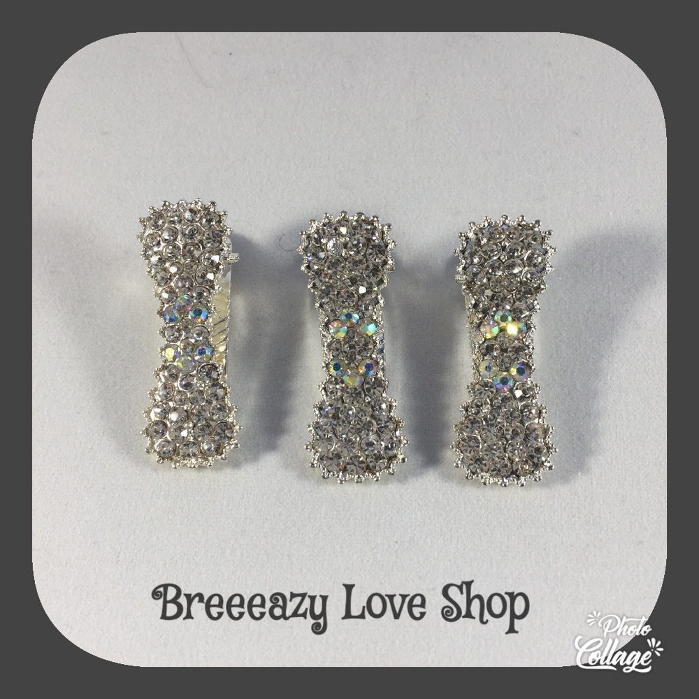 Rhinestone Bow Hair Clip
